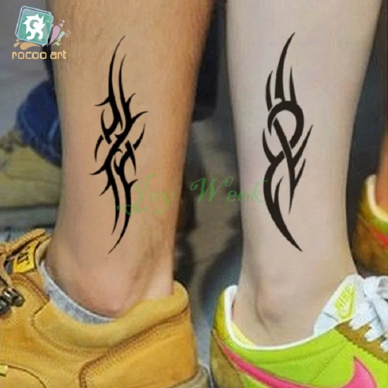 Waterproof Temporary Tattoo Sticker crown cross letter black tatto flash tatoo fake tattoos for men women