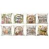 Easter Bunny Eggs Throw Pillow Covers 18x18 Inch He Is Risen Bunny Floral Eggs Farmhouse Easter Cushion Covers for Sofa Couch Bed Livingroom