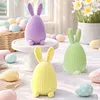Flocked Easter Decorations Bunny Honeycomb Ornament DIY Table Centerpiece Set Ornaments for Spring Home Holiday