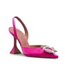 Women's 95mm High Heels Crystal Rhinestone Slingback Pumps Shoes For Wedding Party 