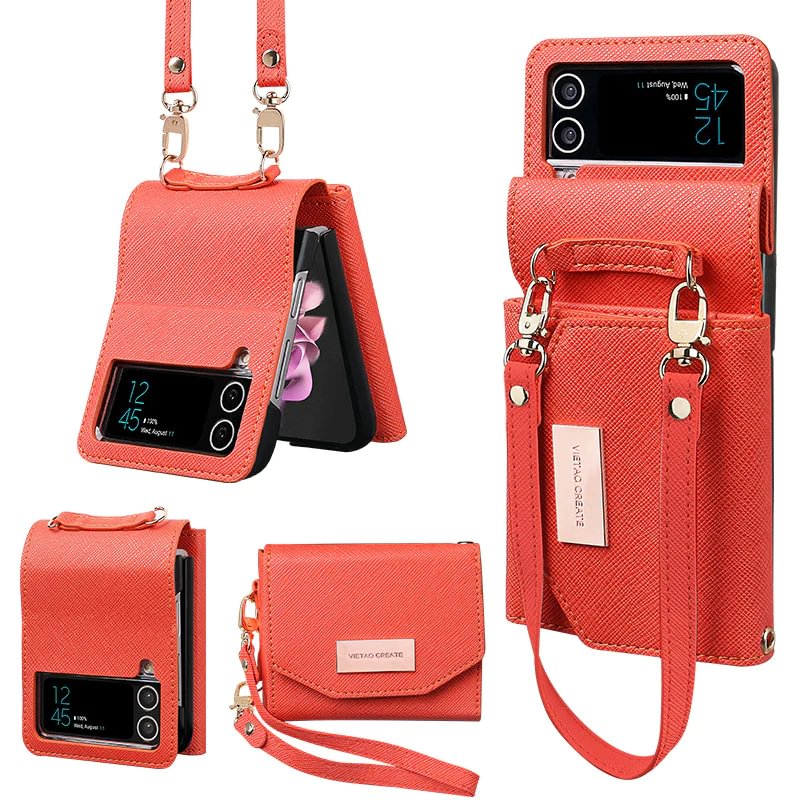 For Samsung ZFlip4 Folding Screen Wallet Phone Case