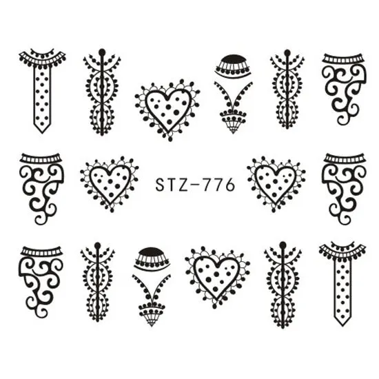 Nail Stickers Water Transfer Necklace Petals Feathers Hanging Flowers Designs Nail Decal Decoration Tips For Beauty Salons-Nail Inspo