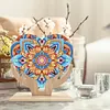  5D DIY Special Shape Diamond Painting Wooden Heart Shape Desk Ornament Decor Kit