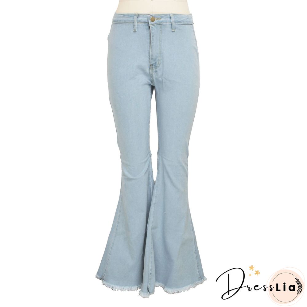 High Waist Stretch Plus Size Flare Jeans Pants