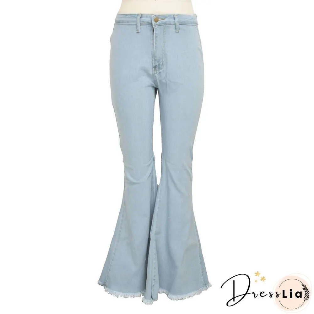 High Waist Stretch Plus Size Flare Jeans Pants