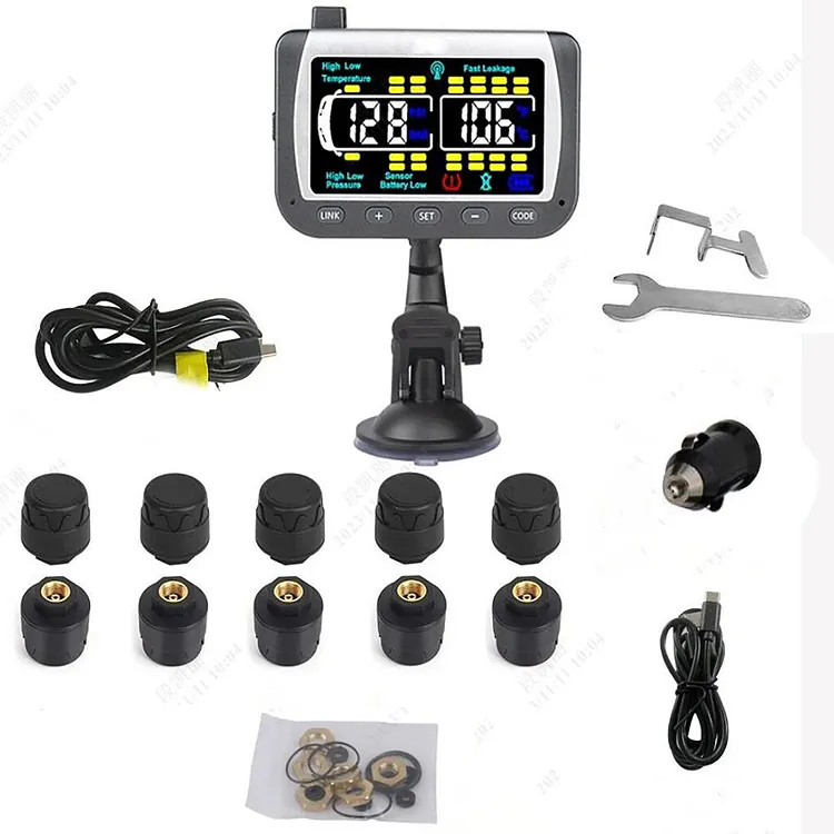 SEBLAFF Real Time Tire Pressure Monitoring System Trailer TPMS with 10 Sensors Replacement for RV Truck Heavy Truck Semi Truck