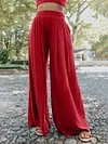 Casual Simple Long Sleeves+Wide Leg Suits