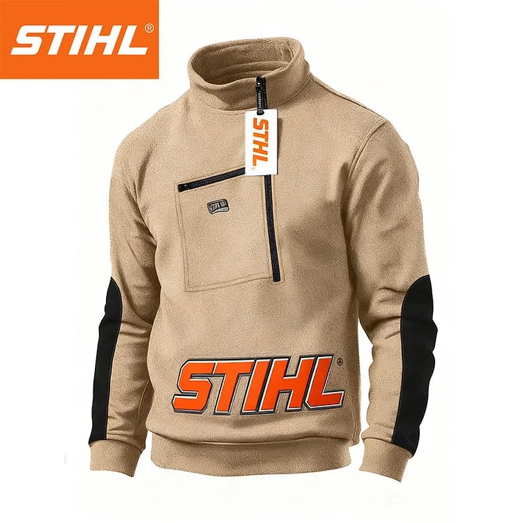 Kurtka męska STIHL w kolorze oliwkowym z kołnierzem i zamkiem błyskawicznym