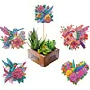 6Pcs Flower HummingbirdDIY Diamond Painting Kits Garden Stakes Diamond Art Kits
