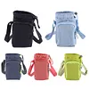 Crossbody Water Bottle Bag Adjustable Strap with Front Pocket for Hiking Camping