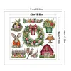 Christmas Wreath With Bunny-14CT Stamped Cross Stitch 51*44cm/20.08*17.32in