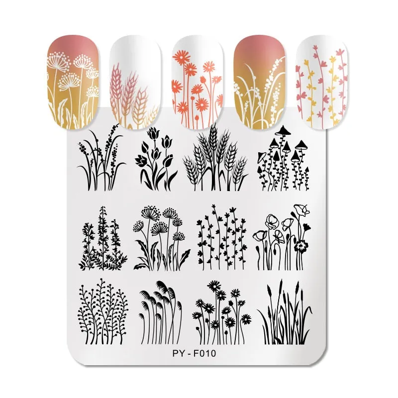 PICT YOU Nail Stamping Plates Snow Winter Nail Art Stamp Template idea nail Image Plate Stainless Steel Stencil Tools-Nail Inspo