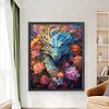 >SALE<Full Embroidery Eco-cotton Thread 11CT Print Flower Dragon Cross Stitch 50x60cm
