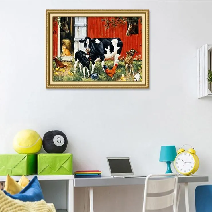 Diamond Painting - Full Round Drill - Cow Rooster(40*30cm)