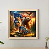 American Flag Wolf-Full Round Diamond Painting 40*40CM