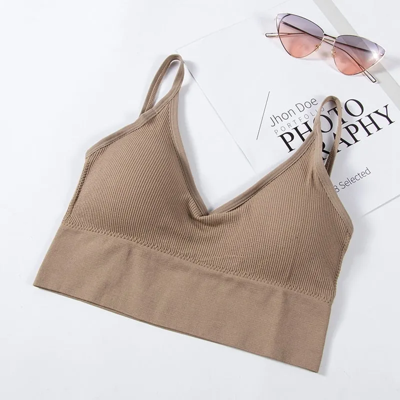 Open Back Tank Top Brassiere Comfortable Seamless Bra For Women Wirefree Underwear Soft Sexy Bralette Backless Bras