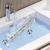 Glacier Pattern Transparent Shower Storage Rack Punch-Free Suction Cup Shelf