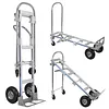 [US Local Warehouse] Convertible Hand Truck Alloy Fold Handcart Swivel Caster Tow Cart Cargo Trolley Convertible Hand Truck Dolly Cart With Wheels for Delivery Driver/Mover
