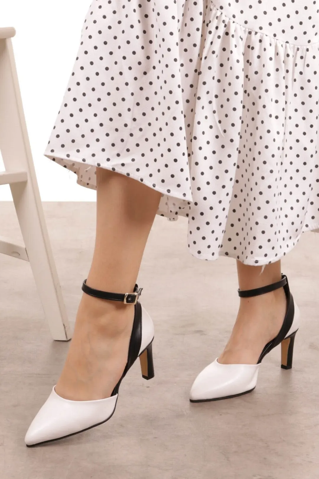 Mio Gusto Brand Luna Skin, White, Tan Colors High Quality 6Cm Heel Height Women 's Fashion Pumps