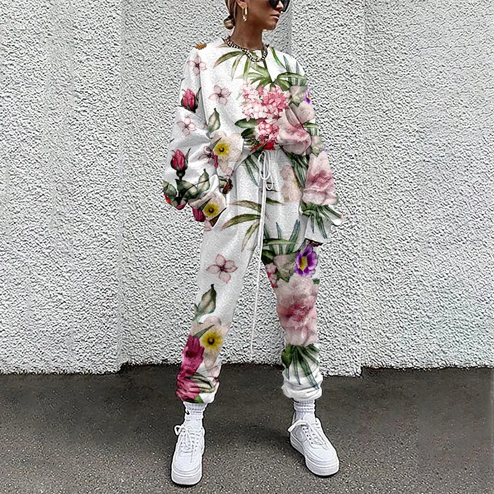 2021 New Women's Digital Printed Grass Pattern Suit Autumn and Winter Clothing