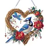(US Local)DIY Double Sided Special Shaped Wreath Blue Bird Diamond Painting Hanging Decor