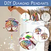 2pcs DIY Diamond Painting Life Tree Wind Chimes Crystal Window Suncatcher Craft Set Birthday Gifts Home Garden Decor