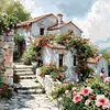 A Cottage Full Of Flowers-Full Round Diamond Painting 40*40CM