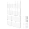 [US Local Warehouse] 18 Slot Acrylic Brochure Pamphlet Holder Wall Mount 6 Magazine 12 Pamphlet Pockets Wall Pocket Organizer 10/5inches Trifold Brochure Holder for Flyer Literature Menu Advertise