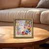 Diamond Painting Wooden Double-Sided Butterfly and Flowers Ornaments Kit with Photo Frame Desktop