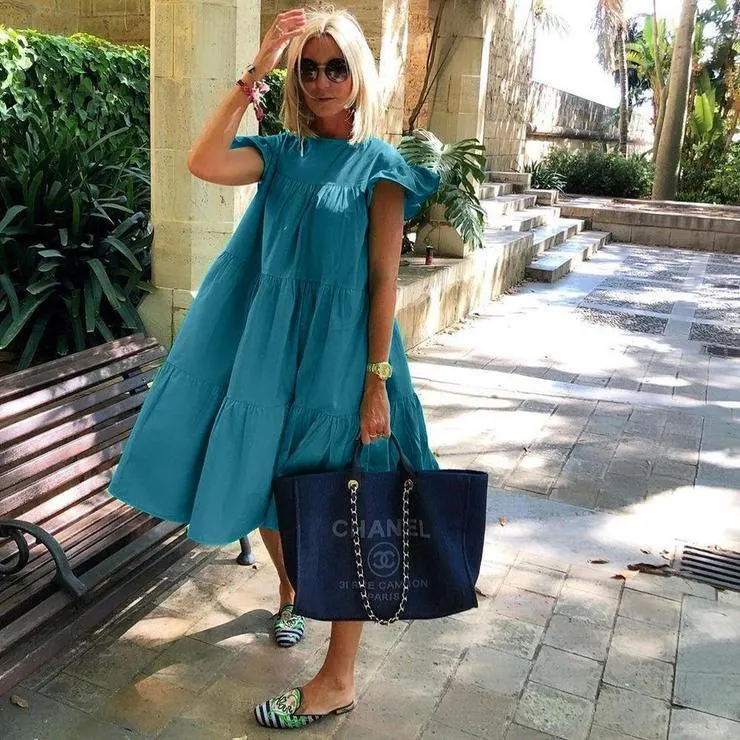Brownm Casual Slouchy Sweet Vacation Dress Dresses