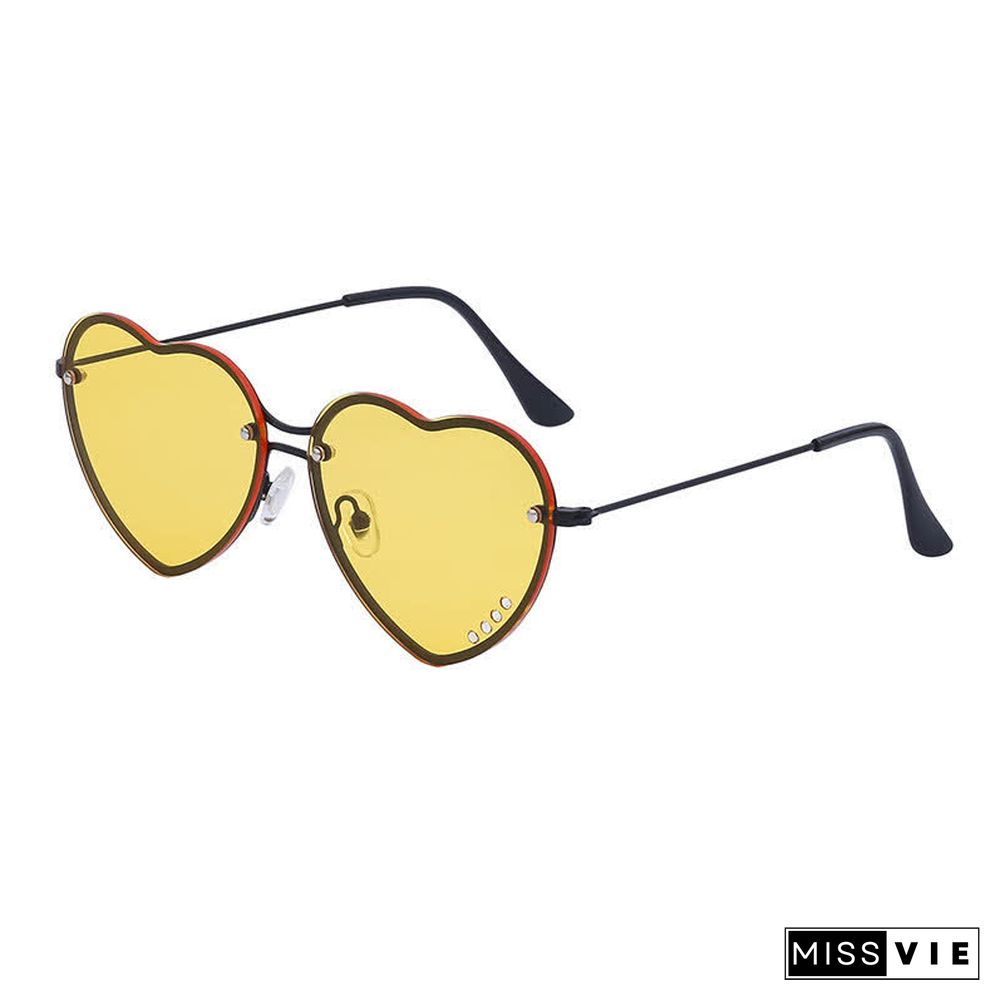 Love Heart Design Gradient Color Sunglasses