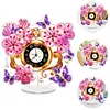 (US Local)Acrylic Special Shape Flower Butterfly Diamond Painting Clock Ornaments Kit