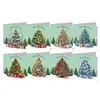 8Pcs Diamond Painting Christmas Tree Greeting Cards Christmas Cards
