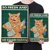 Brush Teeth Cat - Vintage Metal Signs - 20*30cm/30*40cm