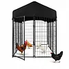 [US Local Warehouse] Outdoor Secure Wire Crate Kennel Anti-Rust Metal Dog Cage for Medium Small Dogs