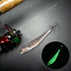 Luminous Wood Shrimp Fishing Lure Steel Wire Squid Jig Shrimp Bait for Saltwater