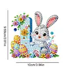 (US Local)PET Double Sided Special Shaped Easter Alphabet DIY Diamond Painting Keychain