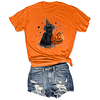 Black Cat Pumpkin Halloween Tee