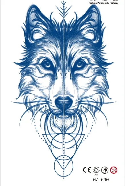 Temporary Tattoo Stickers Dragon Eagle Juice Timberwolves Ink Lasting Waterproof Natural Arm Body Chest Realistic Art Fake Tatoo