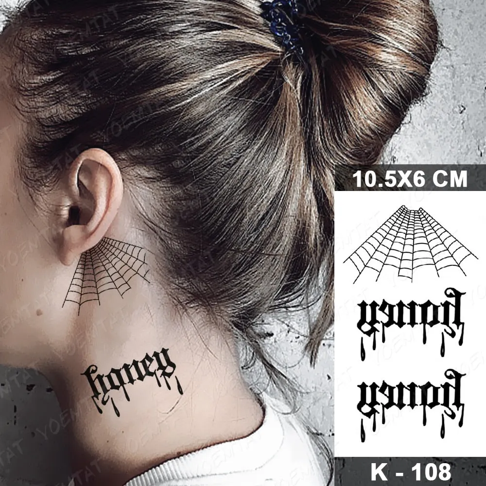 Waterproof Temporary Tattoo Stickers Nun Maria Prajna Diablo Old School Flash Tatto Arm Chest Body Art Fake Tattoos Women Men