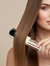 Cordless Hair Straightener Brush USB Rechargeable Portable Straightening Comb with 3 Temperature Settings & LED Display for Women Gift Idea for Home Travel