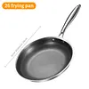 304 Stainless Steel Frying Pan With Handle Universal Steak Cooking Pot Non-Coated Single Sided Honeycomb Skillet Suitable for Fried Egg Steak