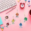 6pcs/set DIY Diamond Painting Chocolate Beans Keychains Kit