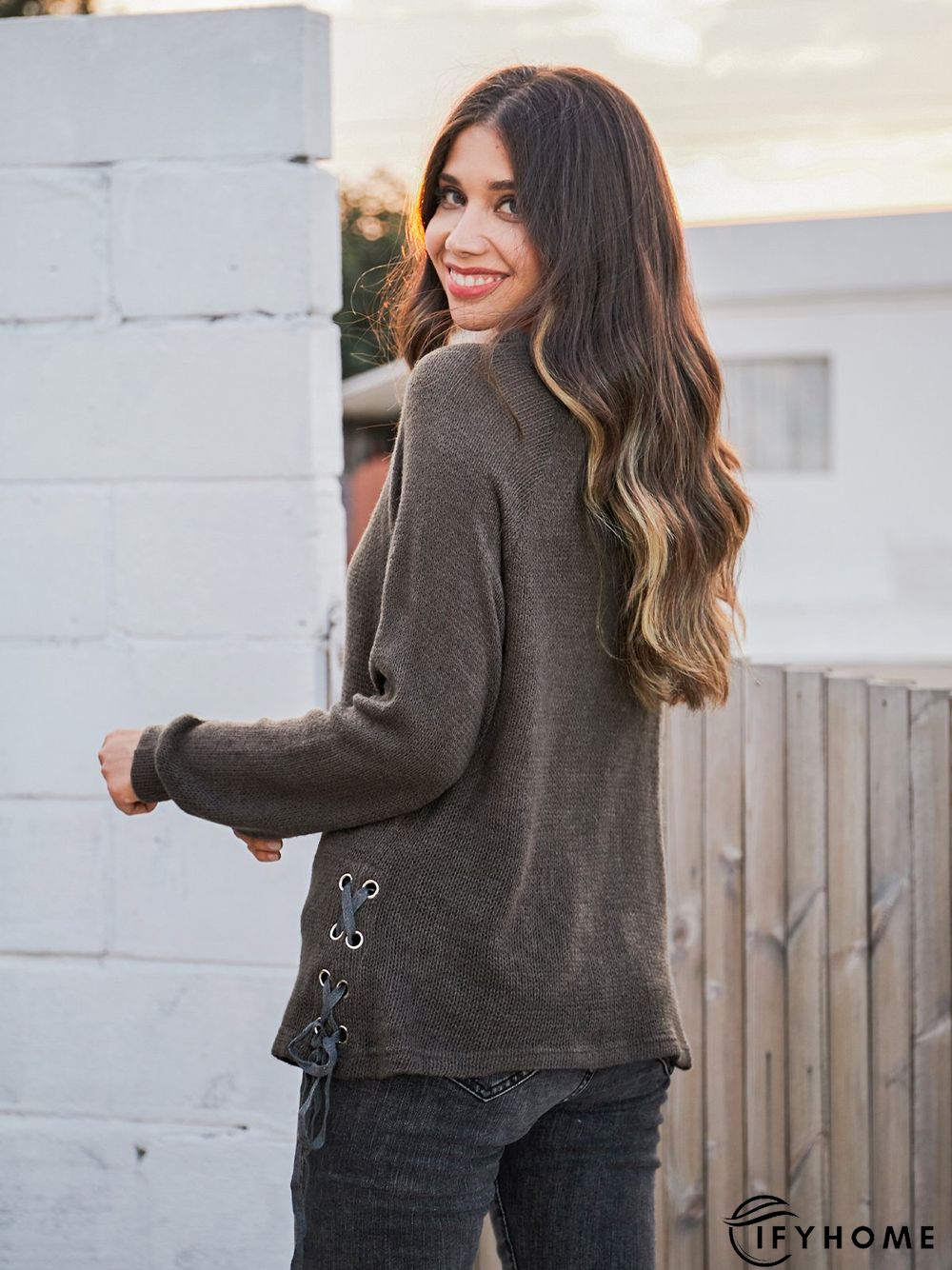 Holiday Long Sleeve Plain Crew Neck T-shirt | IFYHOME
