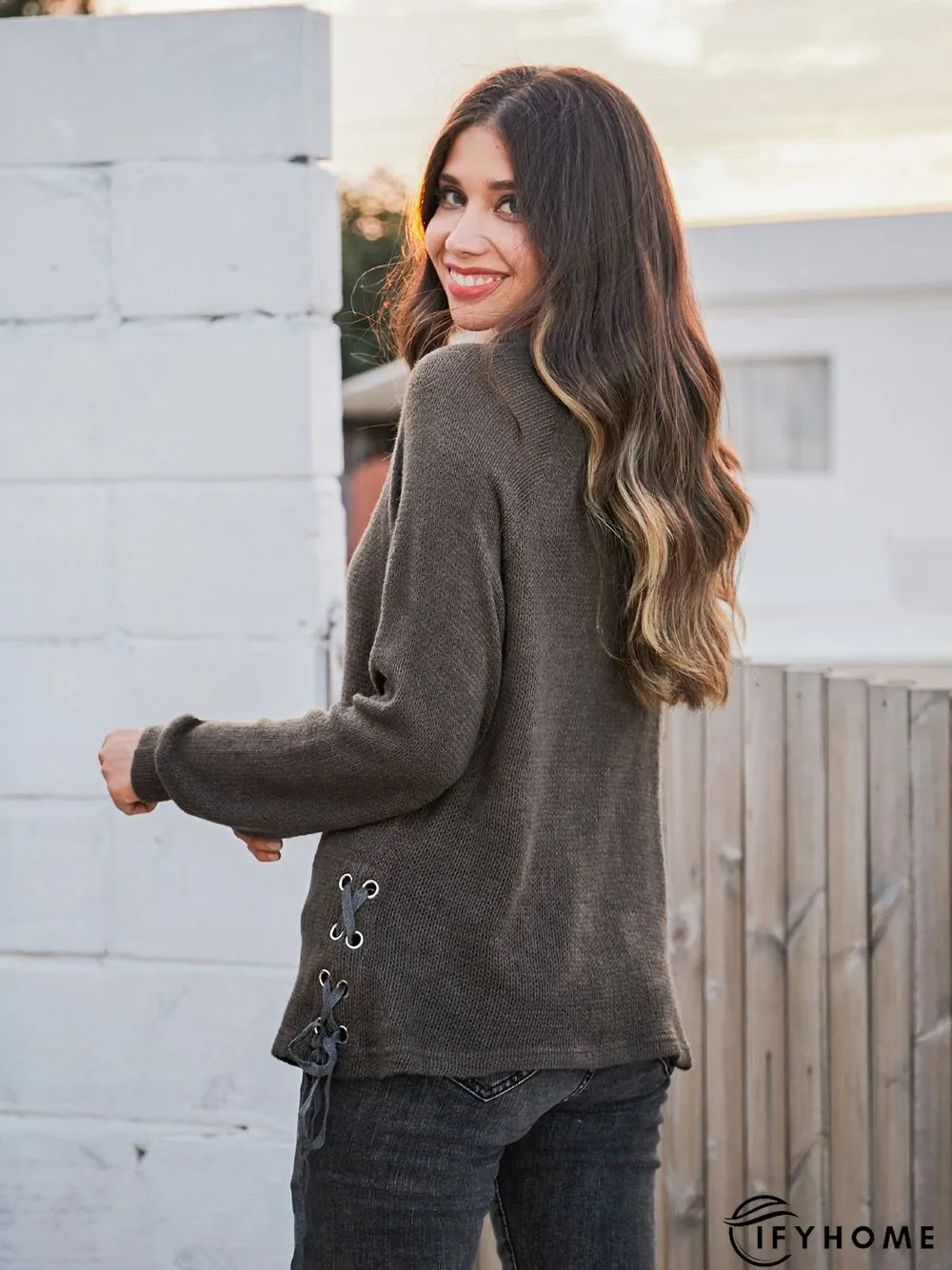 Holiday Long Sleeve Plain Crew Neck T-shirt | IFYHOME