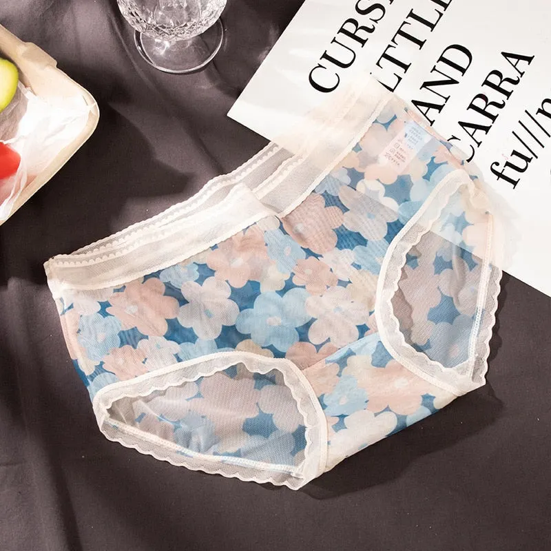 Sexy Lace Panties Women's Underwear Plus Size Fashion Comfort Briefs Middle Waist Seamless Underpants Female Sexy Lingerie