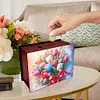 (US Local)Diamond Painting Piggy Bank Wooden Coin Bank Storage Box Kit(Tulip)