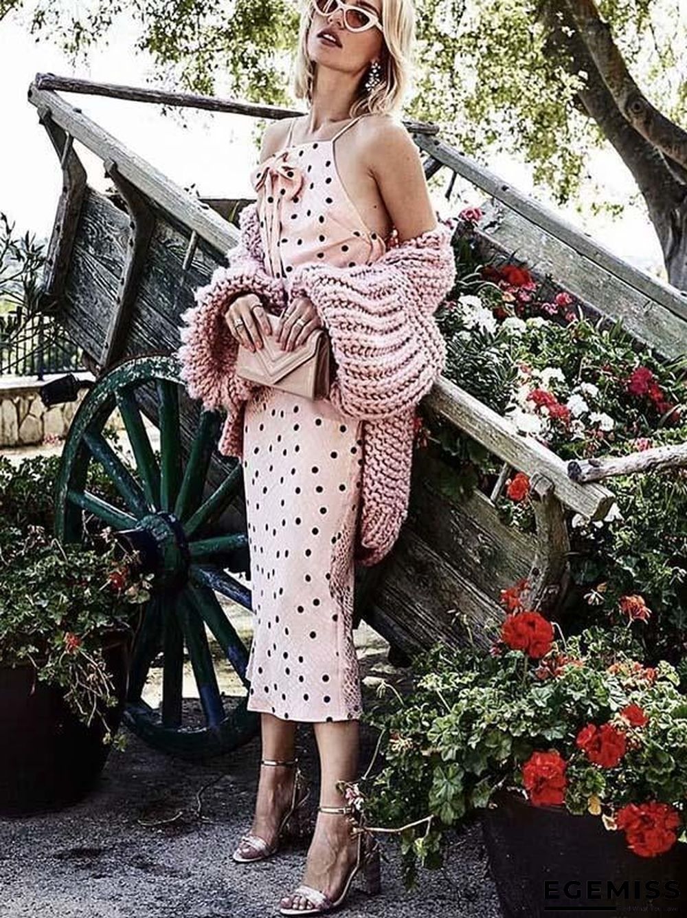 Fashion Knitting Solid Color Long Puff Sleeves Sweater | EGEMISS