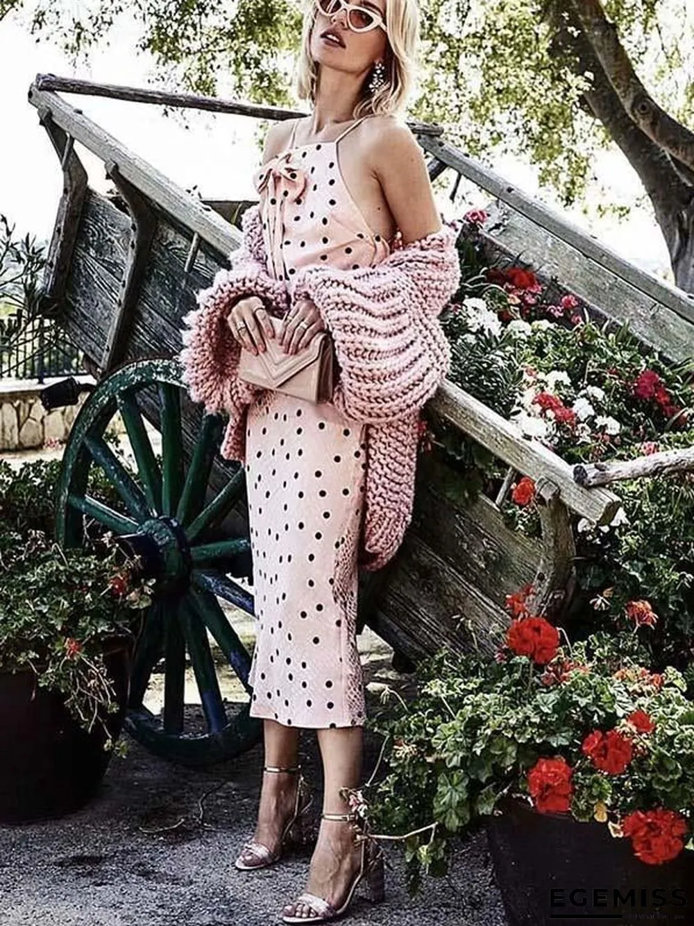 Fashion Knitting Solid Color Long Puff Sleeves Sweater | EGEMISS