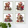 12pcs Christmas Yak-11CT Stamped Cross Stitch Set 12.5*12.5cm/4.92*4.92in